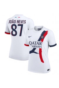 Paris Saint-Germain Joao Neves #87 Voetbaltruitje Uit tenue Dames 2024-25 Korte Mouw